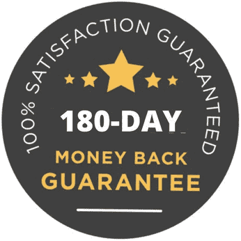 180-Day Money Back Guarantee Seal